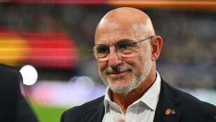 Luis de la Fuente en el partido contra Francia