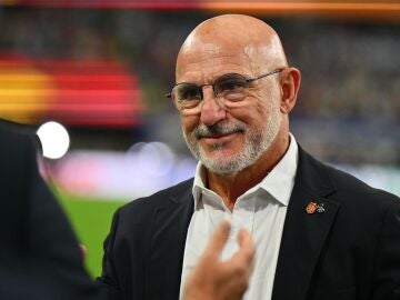 Luis de la Fuente en el partido contra Francia