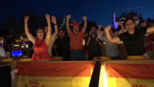 Euforia entre los aficionados de Espa&ntilde;a