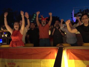 Euforia entre los aficionados de Espa&ntilde;a