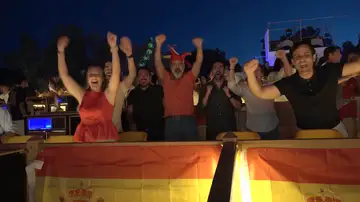Euforia entre los aficionados de España Euforia entre los aficionados de España
