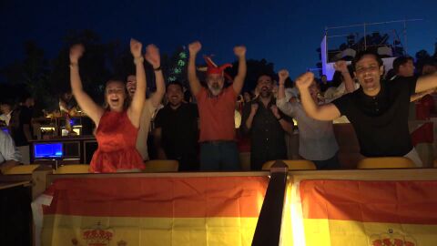 Euforia entre los aficionados de Espa&ntilde;a