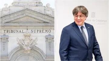 A la izquierda, una imagen de archivo de la Fachada del Tribunal Supremo, a la derecha, el expresident de Cataluña, Carles Puigdemont. A la izquierda, una imagen de archivo de la Fachada del Tribunal Supremo, a la derecha, el expresident de Cataluña, Carles Puigdemont.