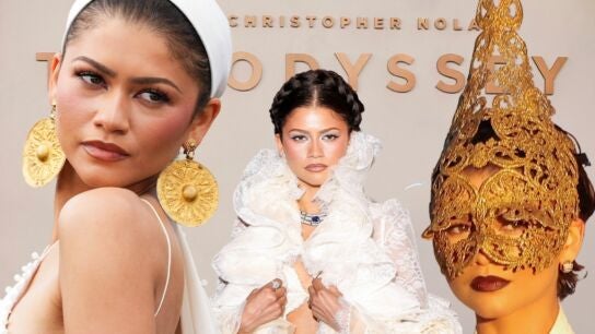 Montaje con los looks de Zendaya en el tour de La Odisea