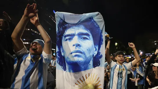 Aficionados argentinos celebran en Buenos Aires Aficionados argentinos celebran en Buenos Aires