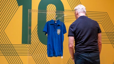 La camiseta de Pel&eacute; en el Mundial de Suecia 1958