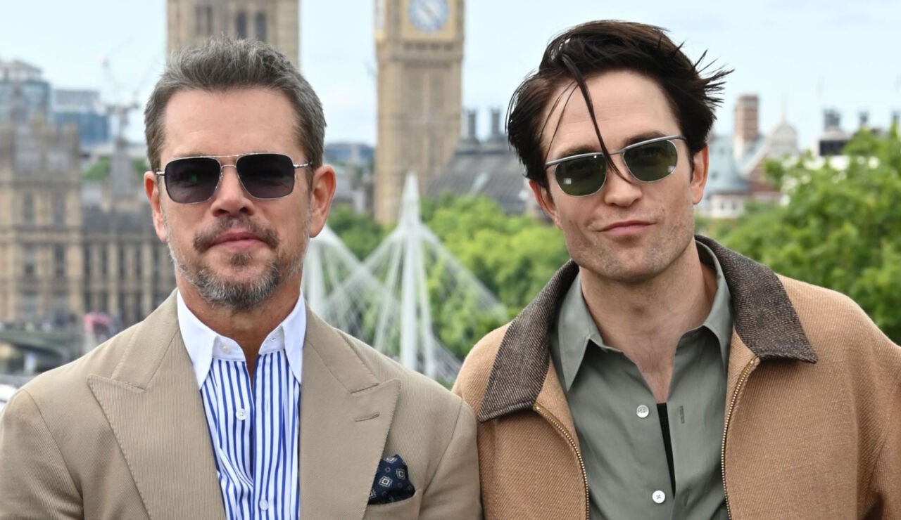 Matt Damon y Robert Pattinson en la presentaci&oacute;n de La Odisea en Londres
