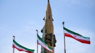(Foto de ARCHIVO) February 11, 2023, Tehran, Tehran, Iran: Iran's domestically built missiles, Sejjil are displayed during the annual rally commemorating Iran's 1979 Islamic Revolution. Europa Press/Contacto/Sobhan Farajvan 11/02/2023 ONLY FOR USE IN SPAIN