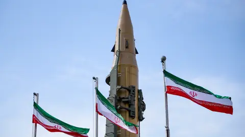 Irán.- Irán advierte de que destruirá "toda la infraestructura de la región" si EEUU ataca infraestructura en Irán (Foto de ARCHIVO) February 11, 2023, Tehran, Tehran, Iran: Iran's domestically built missiles, Sejjil are displayed during the annual rally commemorating Iran's 1979 Islamic Revolution. Europa Press/Contacto/Sobhan Farajvan 11/02/2023 ONLY FOR USE IN SPAIN
