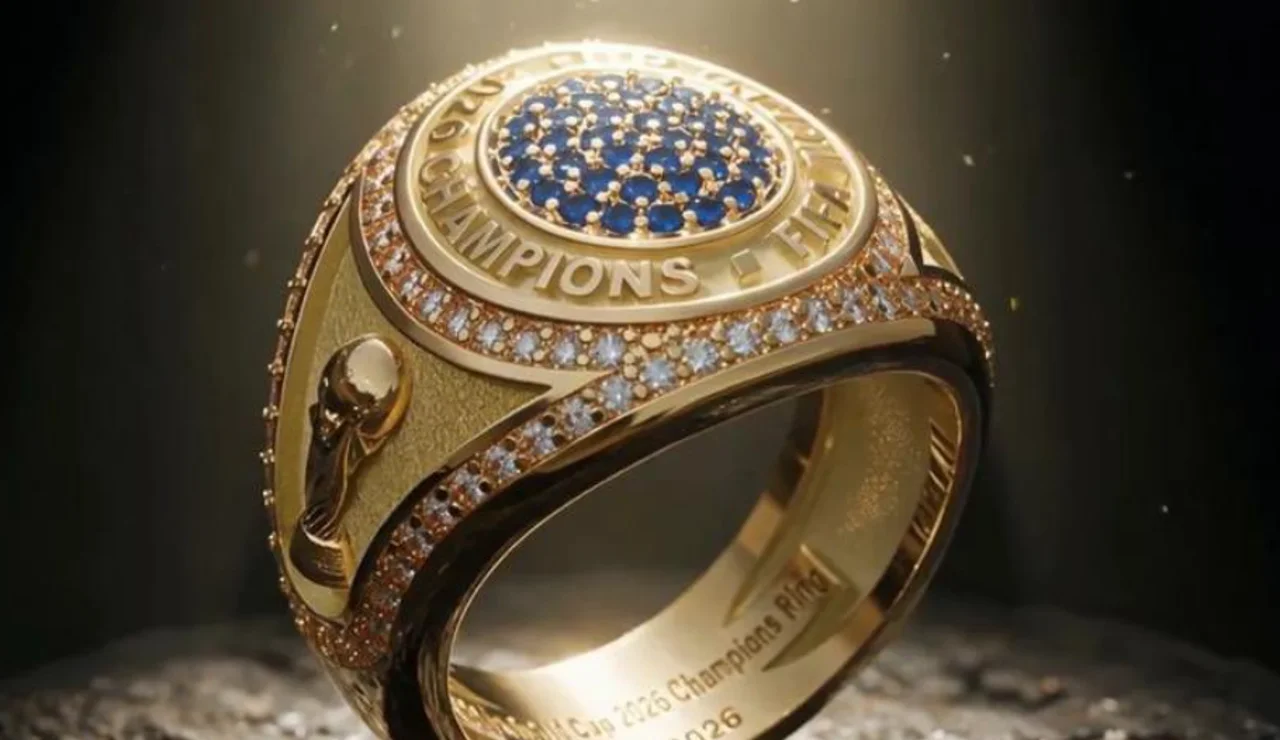 Imagen del anillo que entregará la FIFA a los ganadores del Mundial