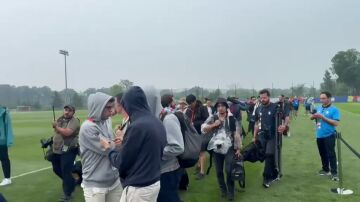 La tormenta obliga a suspender el &uacute;ltimo entrenamiento de Espa&ntilde;a previo a la final