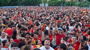 Celebraci&oacute;n de la victoria de la selecci&oacute;n espa&ntilde;ola