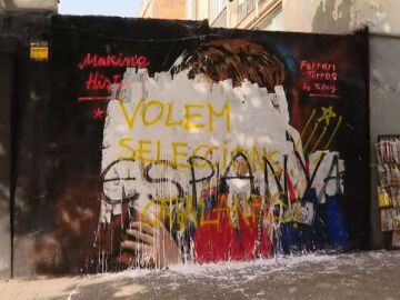 Vandalizan el mural dedicado a Ferran Torres en Barcelona