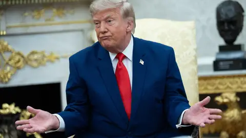 El presidente de EE.UU., Donald Trump, en su reunión junto al presidente libanés Joseph Aoun en la Casa Blanca. El presidente de EE.UU., Donald Trump, en su reunión junto al presidente libanés Joseph Aoun en la Casa Blanca.