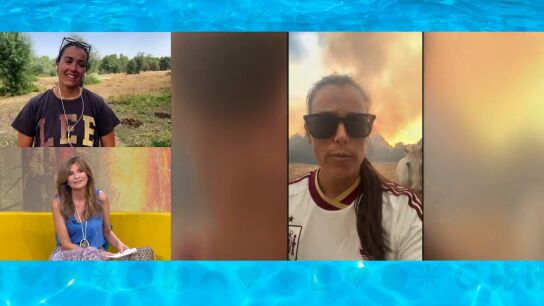 Isabel Aai&uacute;n, autora de 'La Potra Salvaje', pone a salvo a sus caballos tras el avance del incendio que amenaza su finca