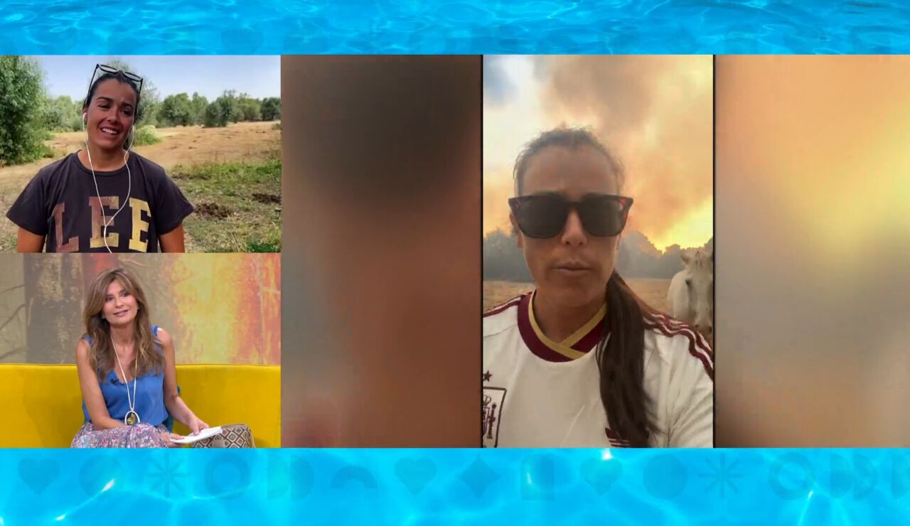 Isabel Aai&uacute;n, autora de 'La Potra Salvaje', pone a salvo a sus caballos tras el avance del incendio que amenaza su finca