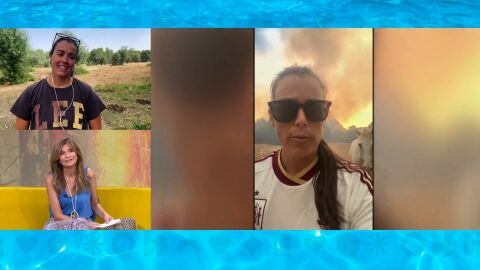 Isabel Aai&uacute;n, autora de 'La Potra Salvaje', pone a salvo a sus caballos tras el avance del incendio que amenaza su finca