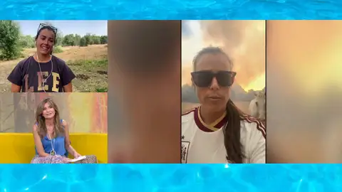 Isabel Aaiún, autora de 'La Potra Salvaje', pone a salvo a sus caballos tras el avance del incendio que amenaza su finca Isabel Aaiún, autora de 'La Potra Salvaje', pone a salvo a sus caballos tras el avance del incendio que amenaza su finca