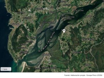 Hallan muerto al joven de 23 años desaparecido desde el domingo en la desembocadura del río Miño Hallan muerto al joven de 23 años desaparecido desde el domingo en la desembocadura del río Miño
