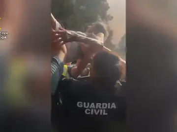 Evacuada en volandas Evacuada en volandas