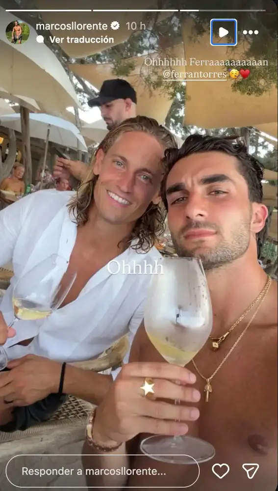 Ferran Torres y Marcos Llorente durante sus vacaciones en Ibiza Ferran Torres y Marcos Llorente durante sus vacaciones en Ibiza