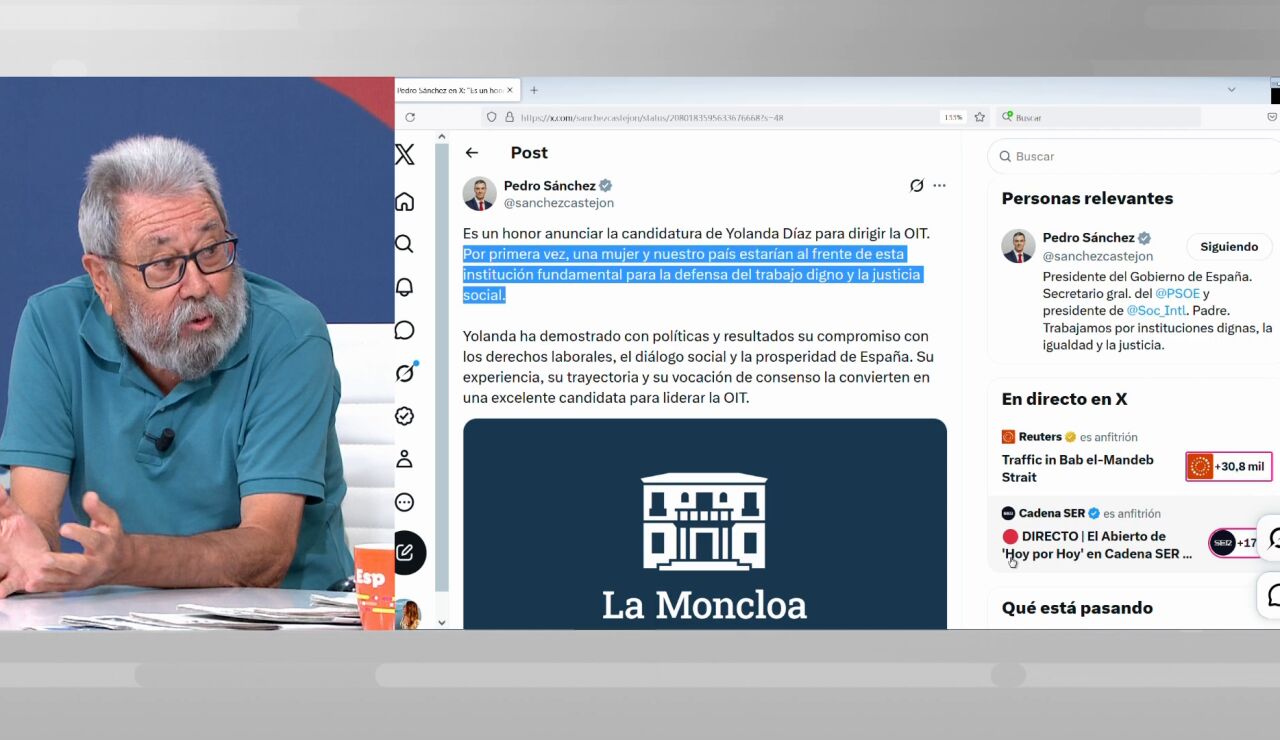 C&aacute;ndido M&eacute;ndez no termina de ver la candidatura de Yolanda D&iacute;az a la OIT
