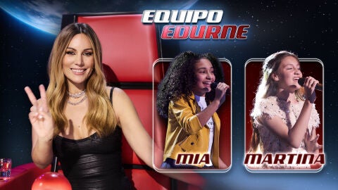 Equipo Edurne para la Final de La Voz Kids: Mía consigue el pase del público y Martina el de su coach 