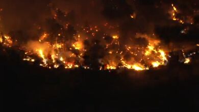 Las impresionantes imágenes del incendio en Burgohondo, Ávila, que obliga a desalojar a 1.500 personas y confinar tres pueblos 