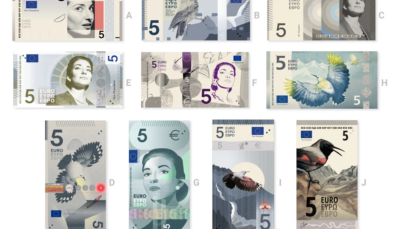 ¿Cómo serán los nuevos billetes de euro? El BCE pide tu opinión entre 10 diseños y tú puedes votar