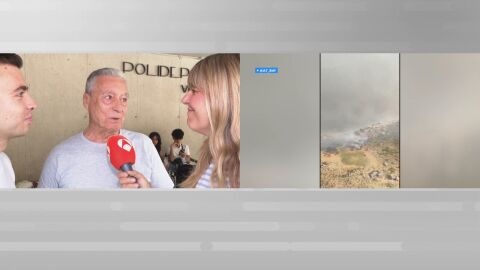 Un desalojado por los incendios en &Aacute;vila se rompe en directo 