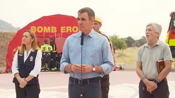 Pedro Sánchez desde el Puesto de Mando Avanzado de Cenicientos Pedro Sánchez desde el Puesto de Mando Avanzado de Cenicientos