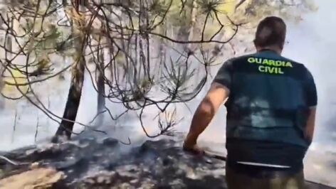 Las im&aacute;genes de la labor de los bomberos contra los incendios