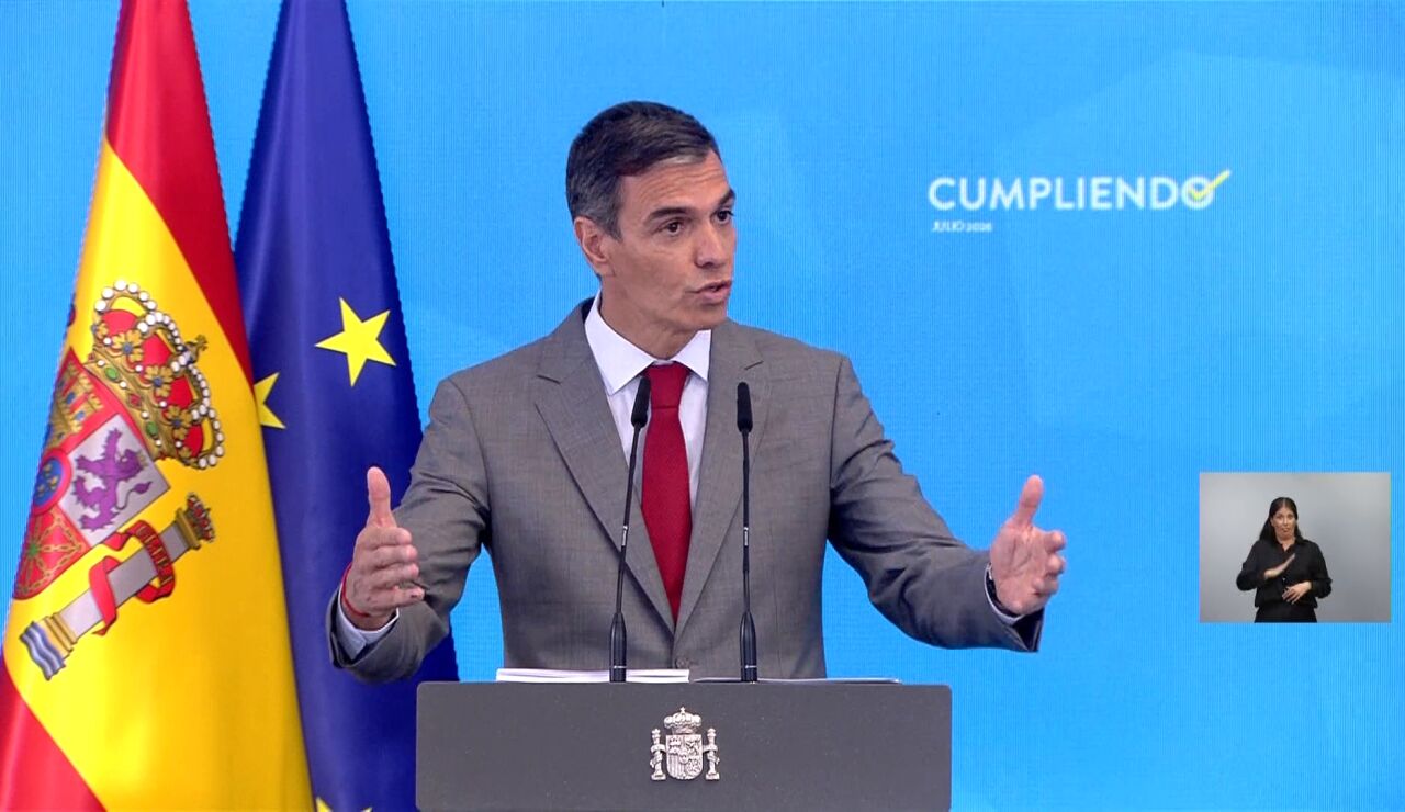 Pedro S&aacute;nchez hace el balance pol&iacute;tico desde el Palacio de la Moncloa.