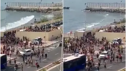 Imágenes de la entrada masiva de migrantes en Ceuta Imágenes de la entrada masiva de migrantes en Ceuta