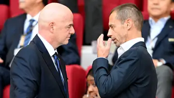 Gianni Infantino y Aleksander Ceferin, en Doha (Qatar) en 2022 Gianni Infantino y Aleksander Ceferin, en Doha (Qatar) en 2022