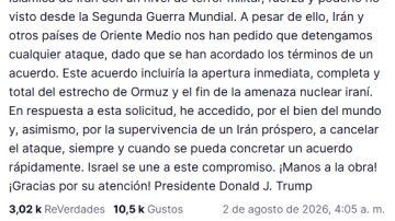 Publicación de Trump