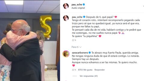 Publicación de Instagram de Paula Echevarría