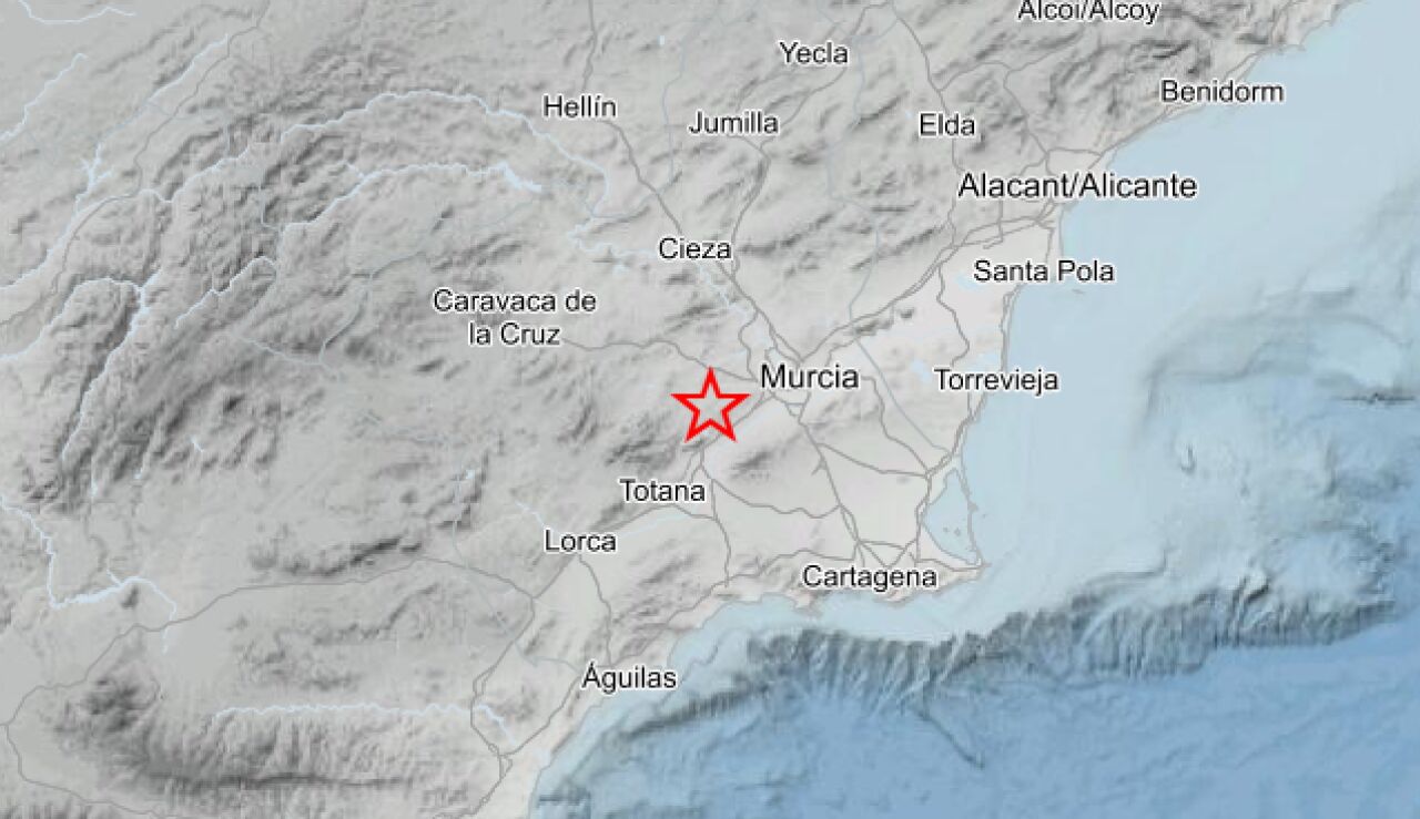 Un terremoto de magnitud 3,9 sacude con fuerza la ciudad de Murcia