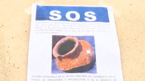 Fragmento de vasija medieval perdida en la playa de la Magdalena de Santander