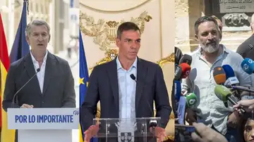 Alberto Nuñez Feijóo, Pedro Sánchez y Santiago Abascal. Alberto Nuñez Feijóo, Pedro Sánchez y Santiago Abascal.