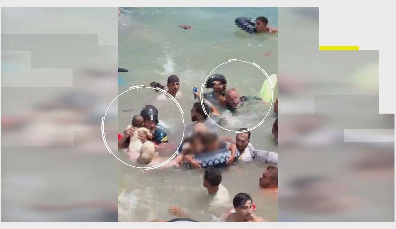 Los GEAS rescatando a personas en Ceuta por la crisis migratoria 