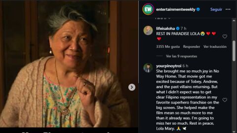Jacob Batalon menciona a Mary Rivera en una publicación de Instagram