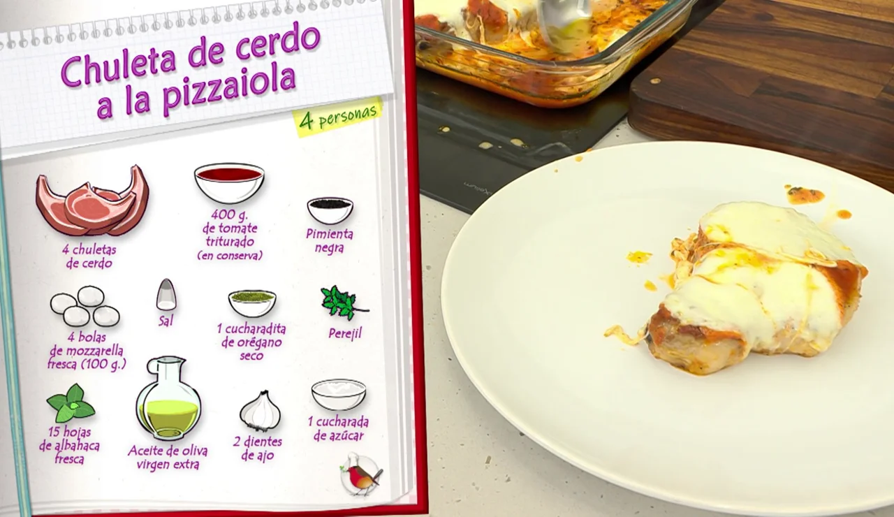 El toque italiano de Karlos Arguiñano: chuletas de cerdo a la pizzaiola