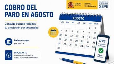 Fechas de pago del paro en agosto