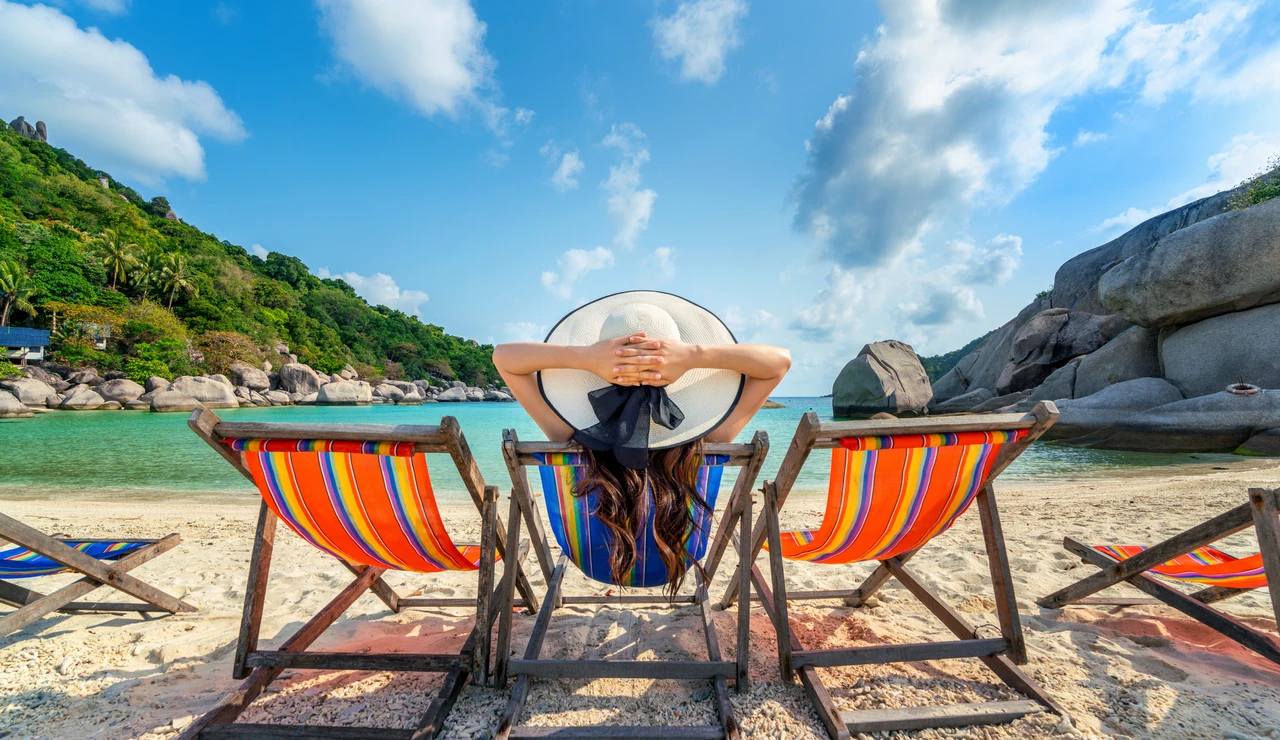 Vacaciones en una playa paradisíaca