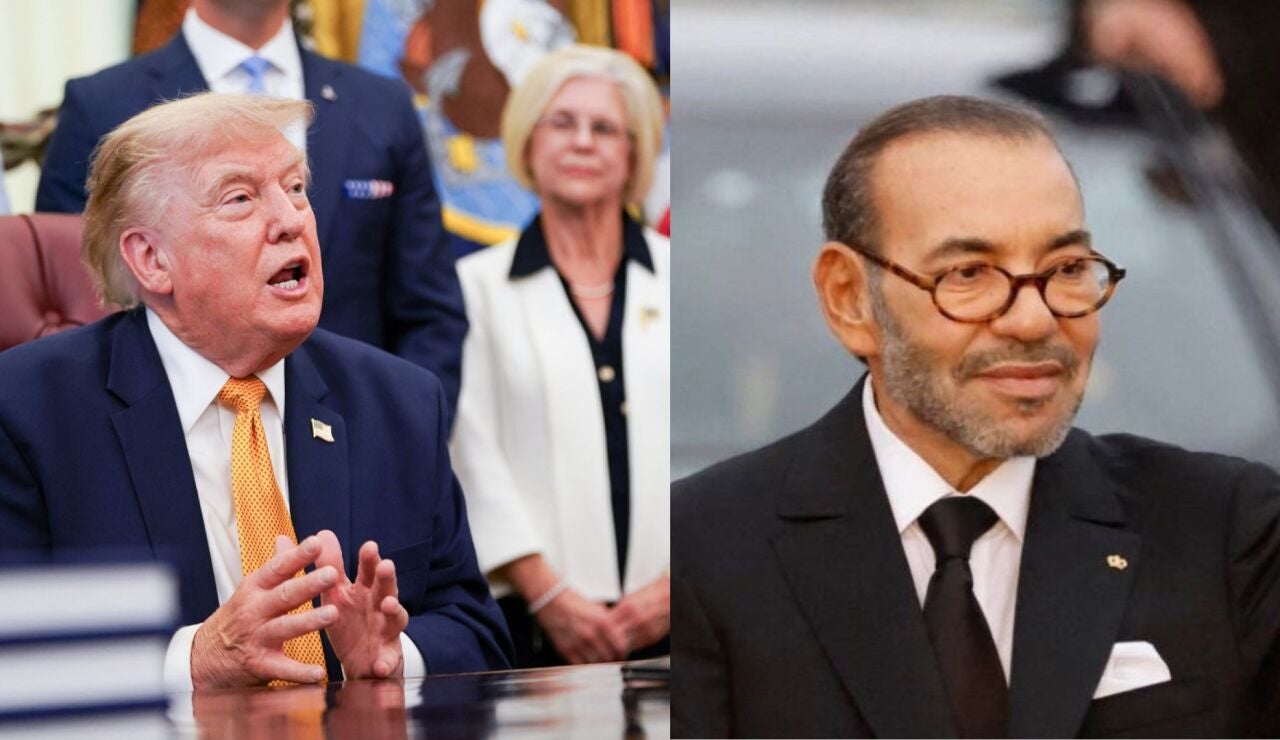 Imagen de Donald Trump, presidente de EEUU, y Mohamed VI, rey de Marruecos 
