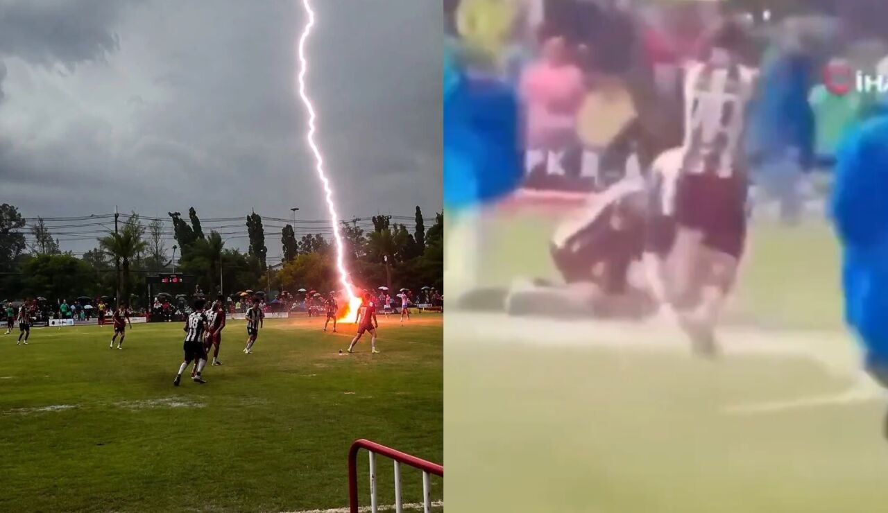 Momento en el que un rayo impacta de forma mortal contra un jugador en Tailandia