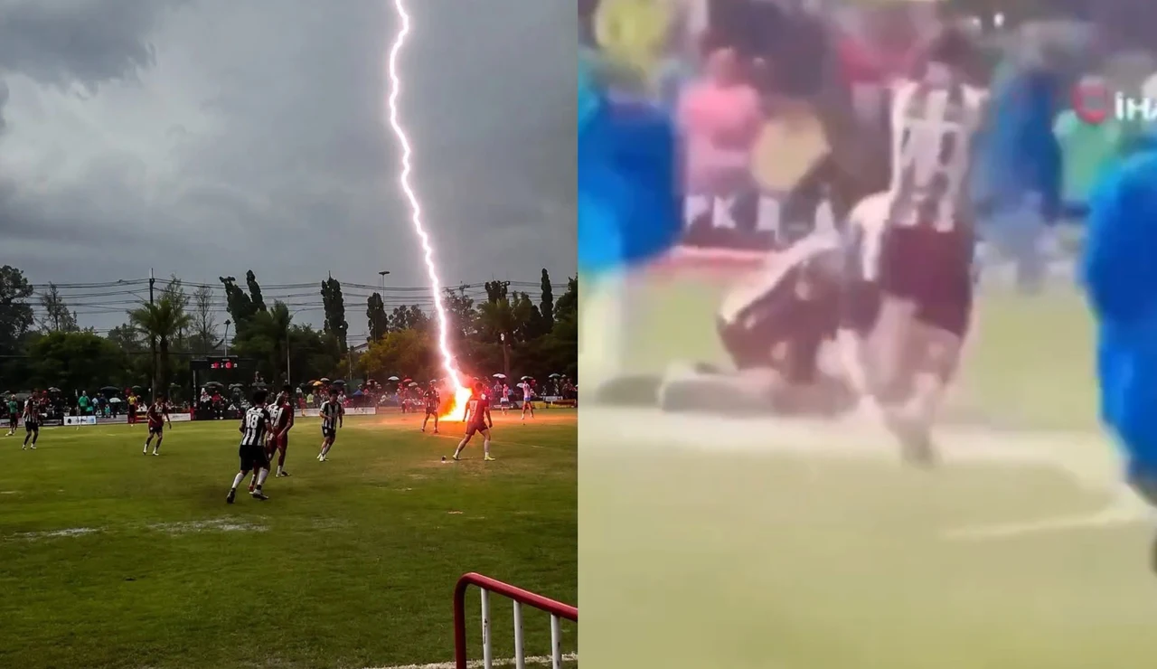 Momento en el que un rayo impacta de forma mortal contra un jugador en Tailandia