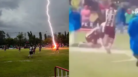 Momento en el que un rayo impacta de forma mortal contra un jugador en Tailandia Momento en el que un rayo impacta de forma mortal contra un jugador en Tailandia