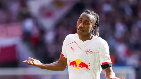 Yan Diomande, en un partido con el Leipzig Yan Diomande, en un partido con el Leipzig